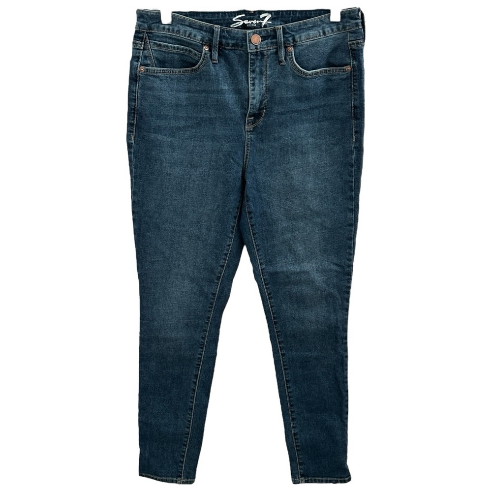 Seven7 Women’s Dark Blue High Rise Skinny Denim Jeans‎  Sz 8